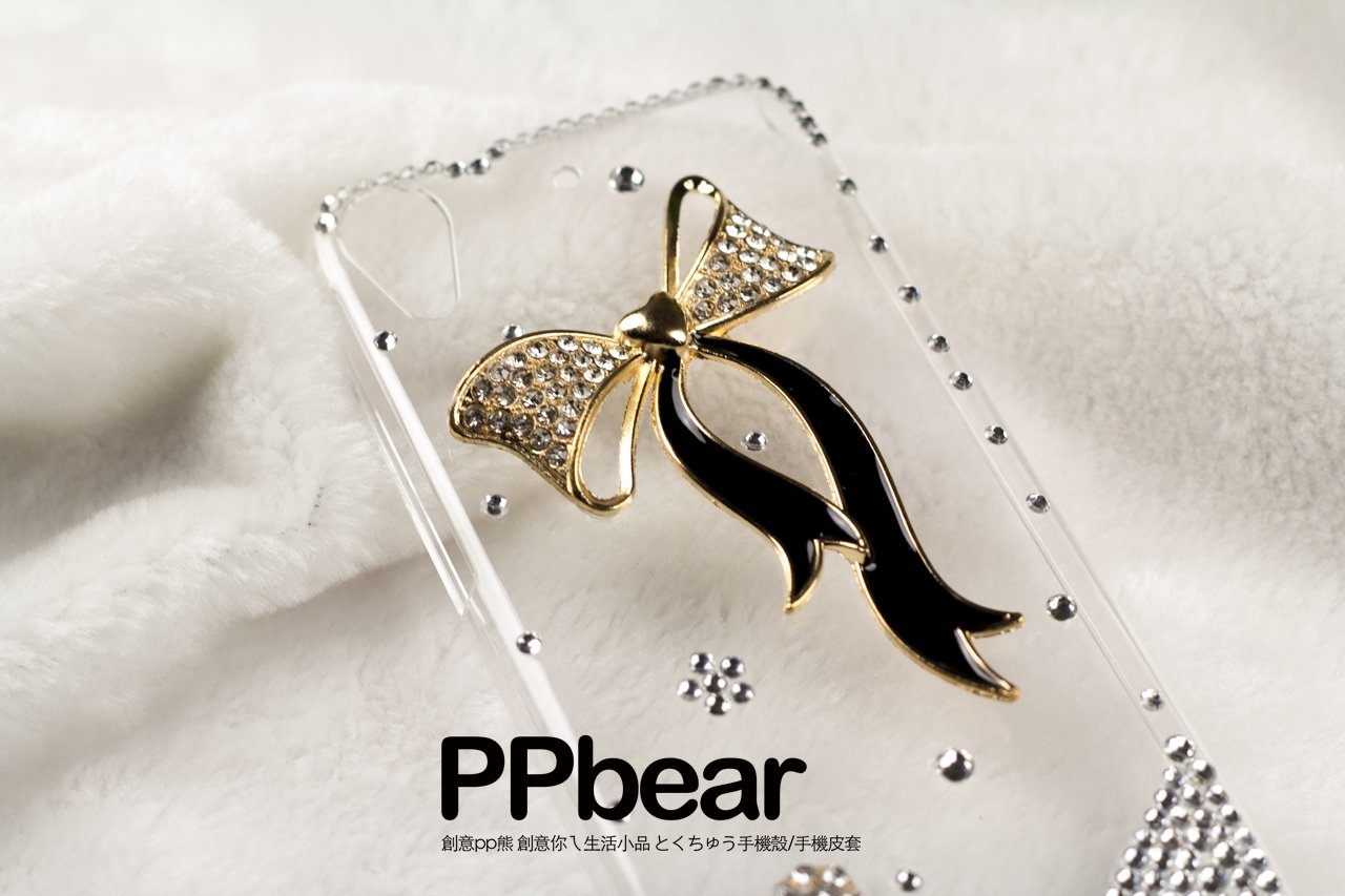 貼鑽手機保護套-優雅緞帶款水鑽手機殼:圖片 2