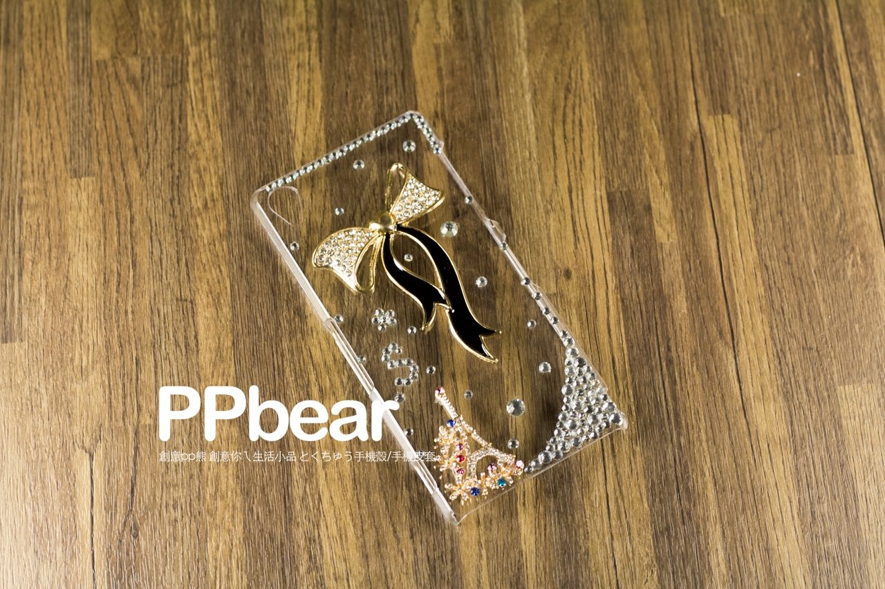 貼鑽手機保護套-優雅緞帶款水鑽手機殼:圖片 4